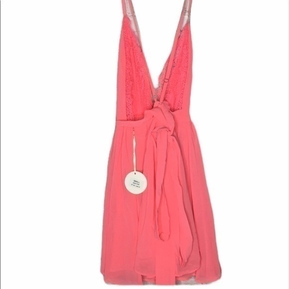 LUXXEL neon pink chiffon lace mini dress - Picture 11 of 12
